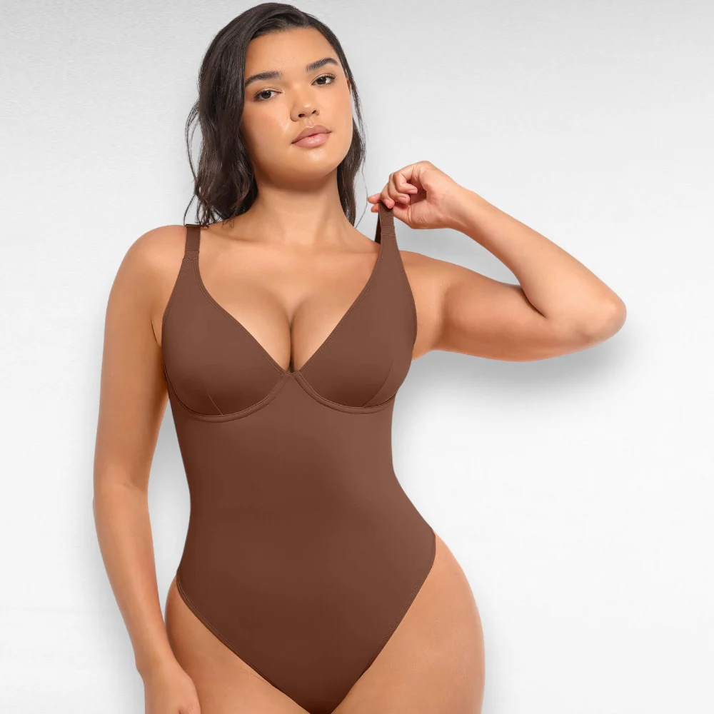 V-Neck Thong Bodysuit - Image 5