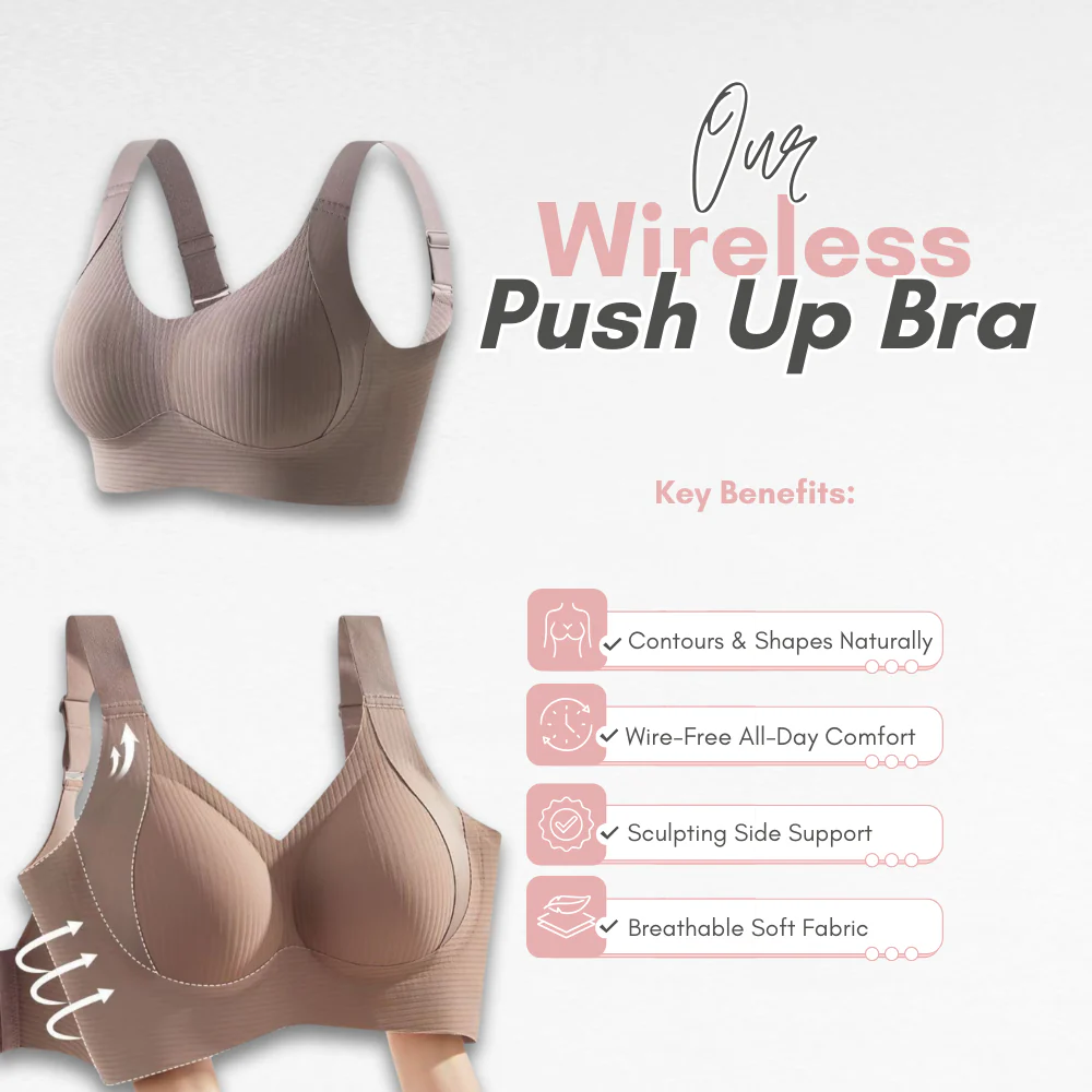 Wireless Ribbed Push-Up Bra - Image 3