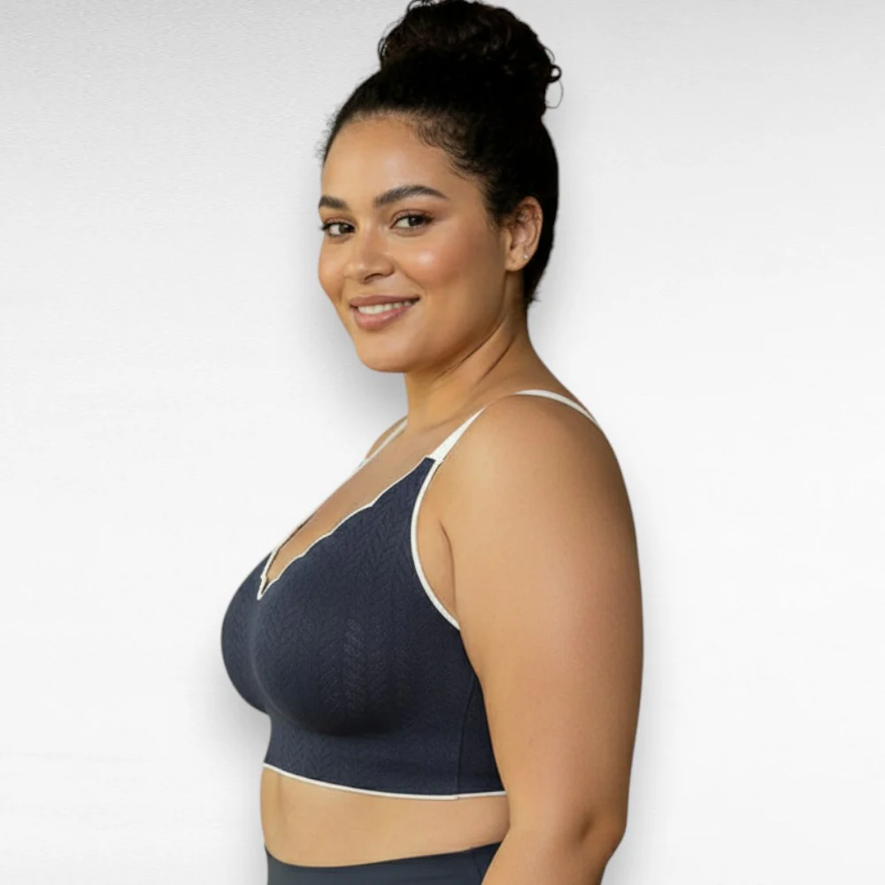 Wireless Scalloped Embossed Lace Bra - Image 3